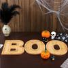 Поднос на Хэллоуин Boo Доски для закусок Набор подносов для еды Деревянный поднос Украшения на Хэллоуин для дома Кухни Фермерского дома Осенний стол