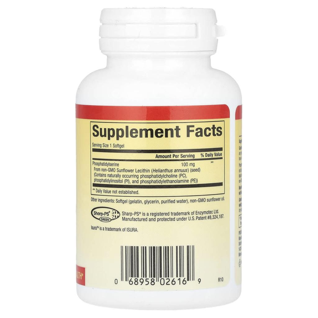 Natural Factors PS Phosphatidylserine, 100mg, 60 Softgels