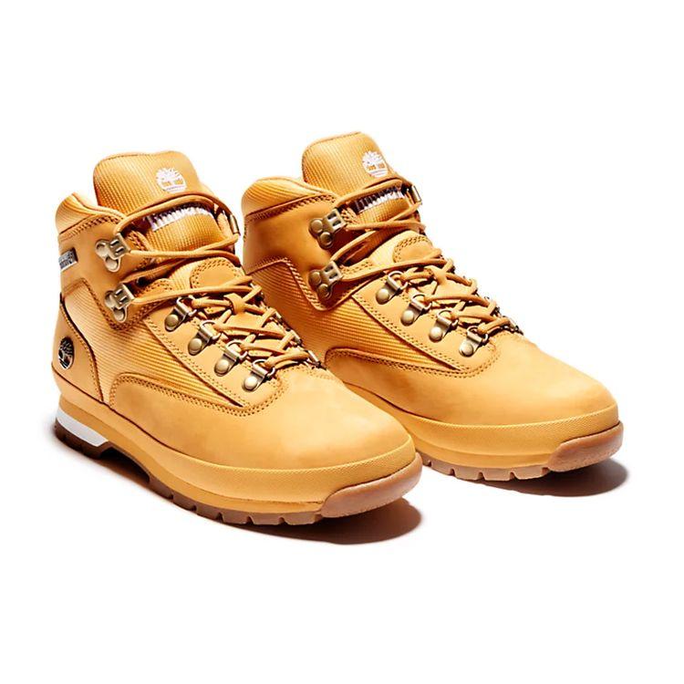 Timberland Кроссовки Euro Hiker удобные кожаные амортизирующие нескользящие прочные кроссовки средней высоты мужские кроссовки пшеничного цвета 91566231
