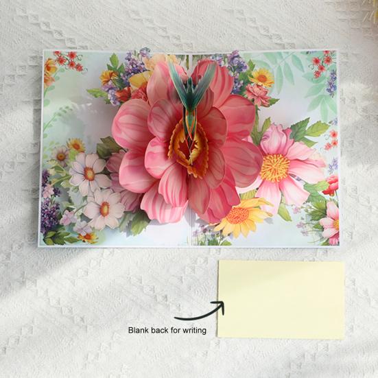 Открытка на день рождения с колибри, объемная открытка с птицей, цветами, сделанная своими руками, поздравление ко Дню матери, годовщине, Дню святого Валентина