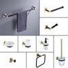 Brushed Gold & Black Wall Mounted Stainless Steel Paper Towel Bar Towel Ring Toilet Brush High Quality Bathroom Accessories