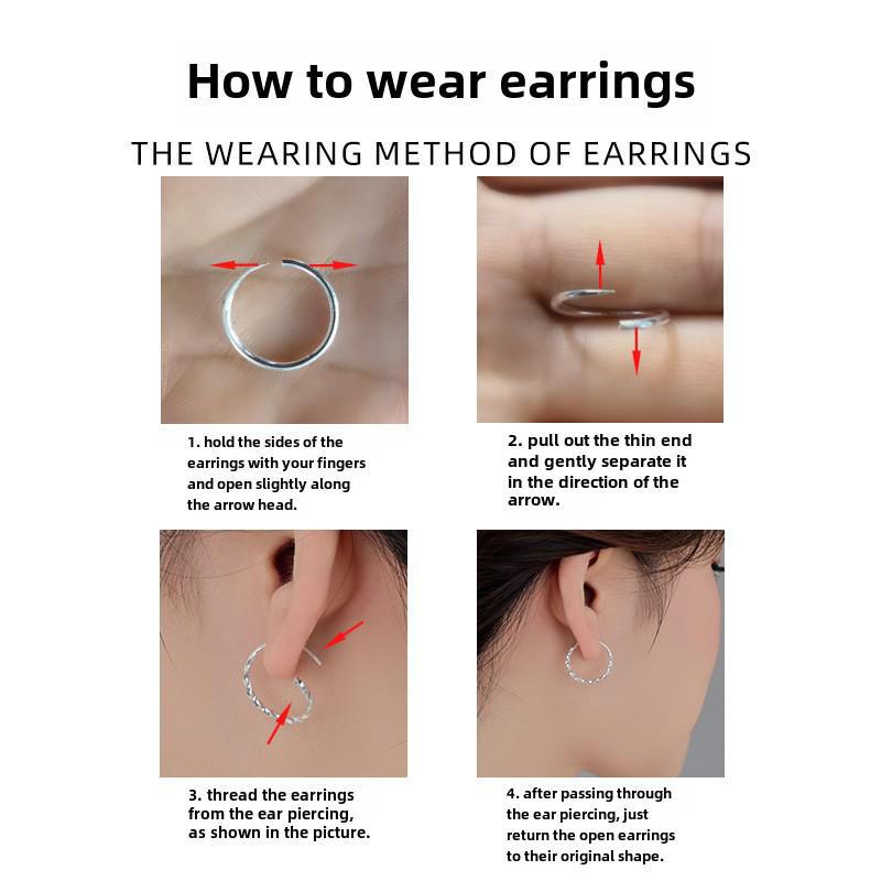 Женские витые серьги-кольца Banyan Tree из стерлингового серебра 999 пробы — простые и универсальные.