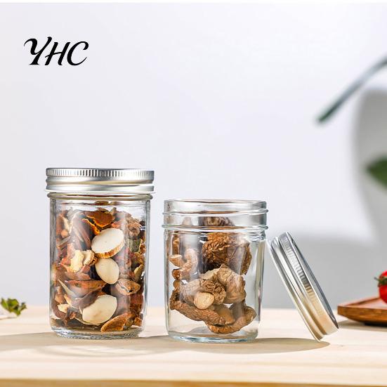 Multifunctional Food Container 300/400/500/650ML Glass Sealed Jar with Screw Airtight Lid Large Capacity Clear Fruit Diameter Jam Dry Goods Nuts Grain