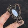 Подвеска Rainbow Moonstone, медная проволочная обертка, подвеска с драгоценным камнем, подвеска в виде кролика, медные украшения, подвеска ручной работы, проволочная обертка, подарок для него