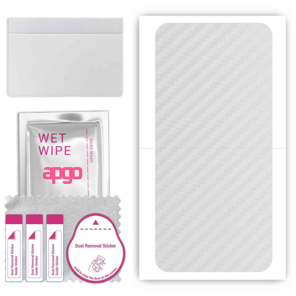 apgo Protective Skin Sticker for the back compatible with Doogee X55, Wrap Film, Foil, Vinyl - Pattern Transparent Carbon