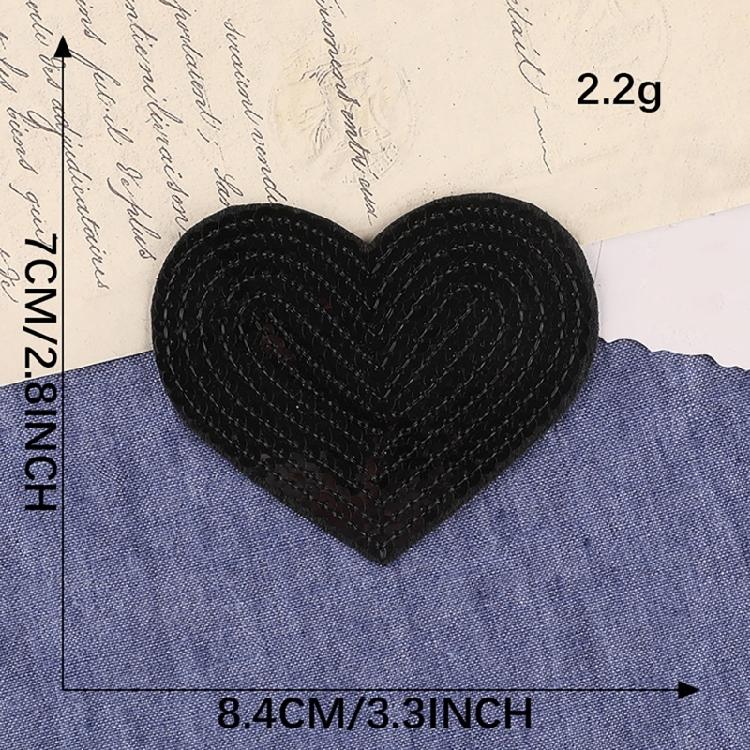 10 шт. Вышитые нашивки в форме сердца, приутюживаемые нашивки, пришивные аппликации, нашивки с пайетками для шляпы