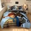 Pippi Pattern Bedding Quilt Set Quilt Cover Pillowcase Home Birthday Gift(1 * duvet cover + 2 * pillowcase, without core)