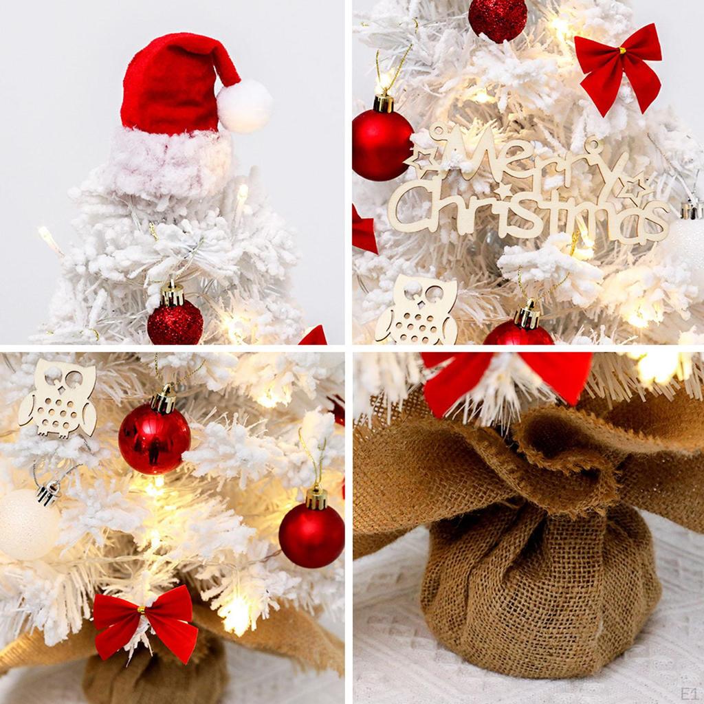 Tabletop Christmas Tree Mini Artificial with 20 LEDs Lights & Ball for