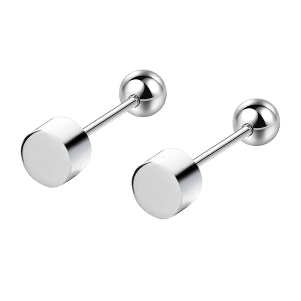 Dumbbell Silver Needle Earrings Romantic Female Ear Bone Nails Small Ear Jewelry