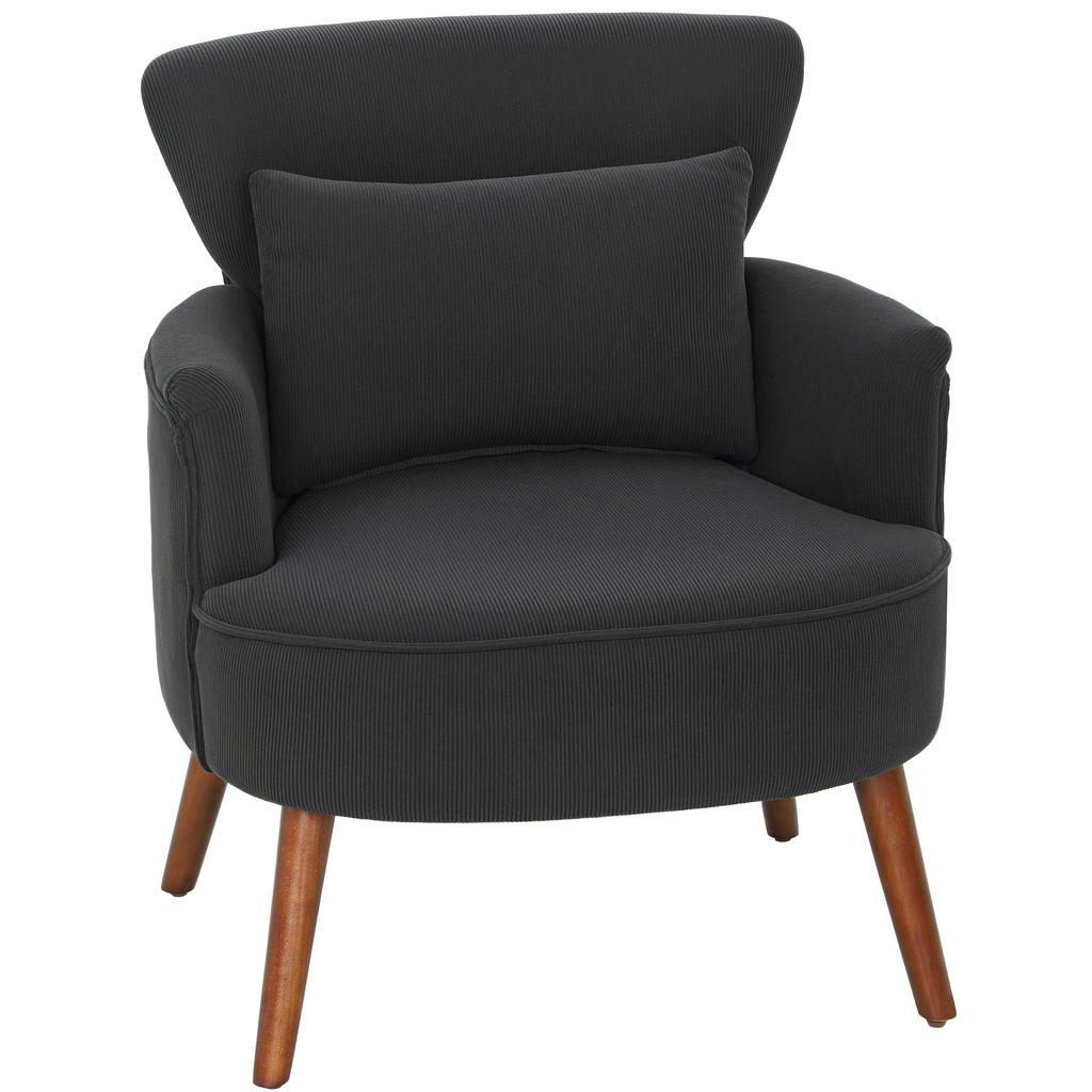 Corduroy Retro Accent Chair Black