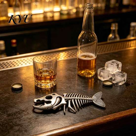 Sturdy Alloy Beer Tool Vintage Fish Bone Bottle Opener, Heavy Duty Cap Creative Bar Accessories Remover, Professional Kitchen Gadget for Home