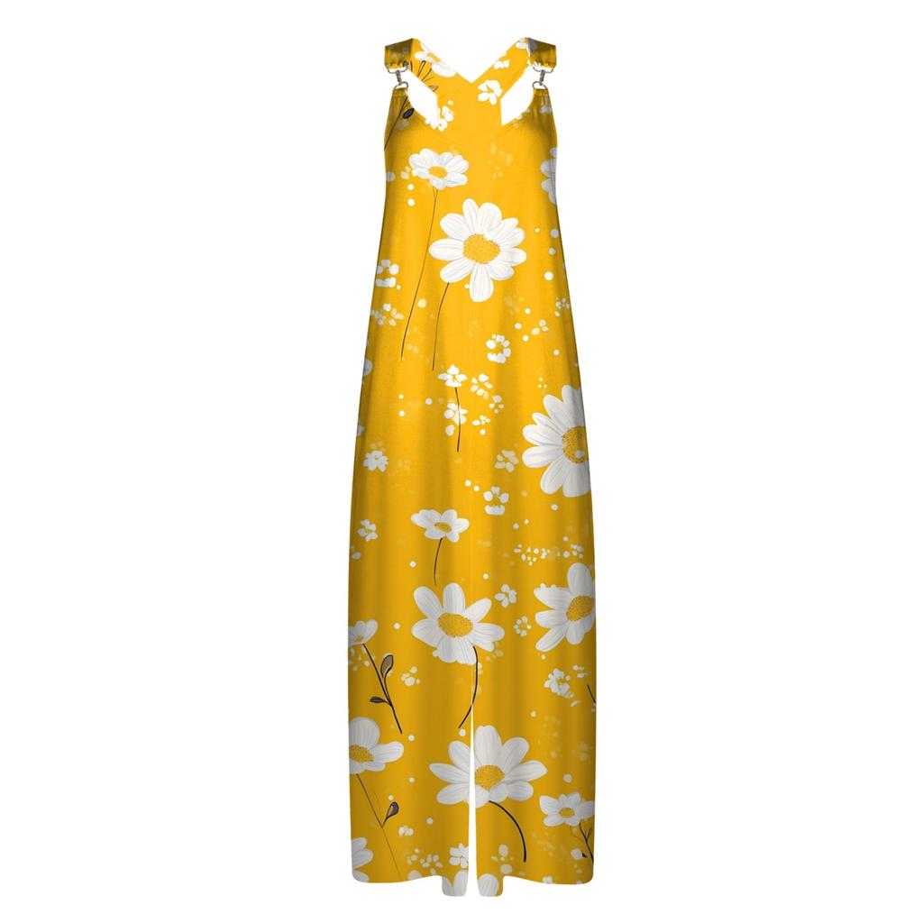 Women's Loose Casual One-piece Summer Floral Print Jumpsuit