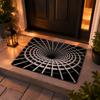 3D Black Hole Grid Illusion Doormat Non Slip Water Absorbent Floor Mat for Front Entrance Indoor Game Room Home Decor