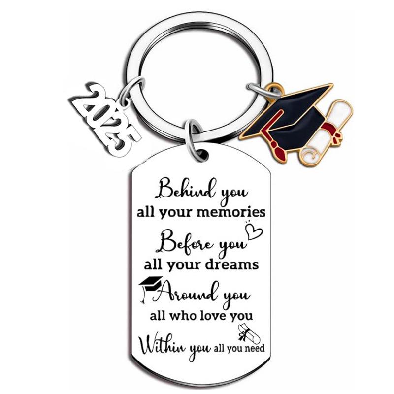 Stainless Steel Keychain for 2025 Graduation - University & High School Senior Gift In European and American Style