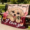 1pc Puppy Love Outdoor Blanket - Lightweight Flannel Throw For Travel, Camping, Gifts For Family Or Friends yy251114193