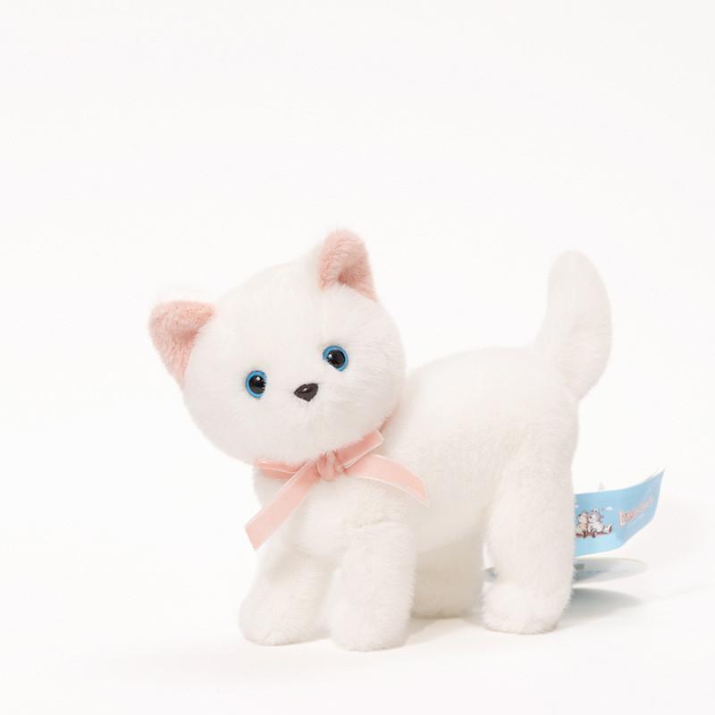 Standing Adorable Bow Cat Plush Toy For Children Birthday Present Collection And