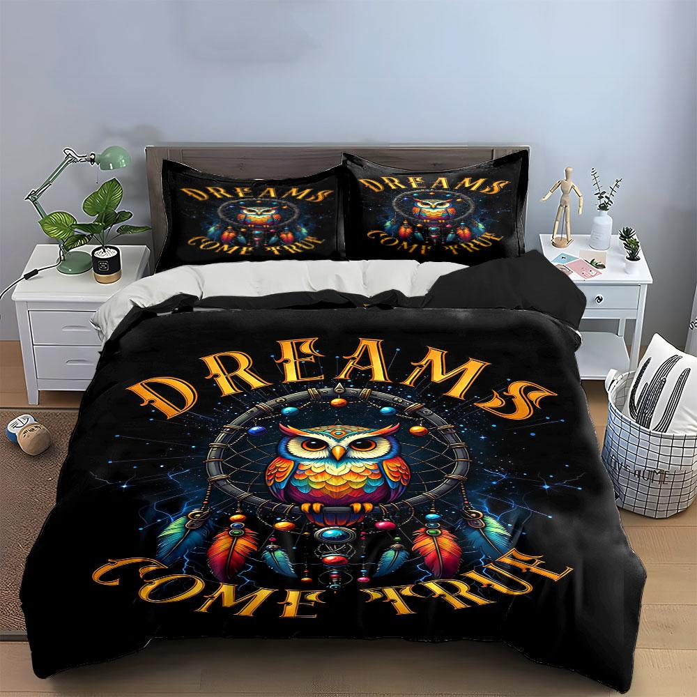 Colorful owl dreamcatcher. Bedding sets Duvet cover sets Duvet covers Pillowcases(1 * Duvet Cover 2 * Pillowcases without duvet insert)