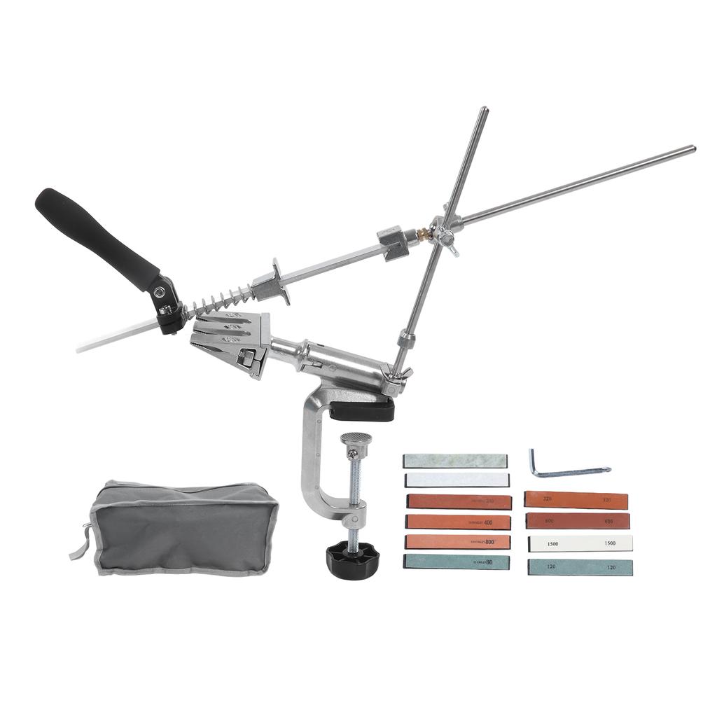 Набор камней для заточки ножей, вращающийся на 360 градусов, подставка для заточки лезвий, полировальный камень для домашнего использования