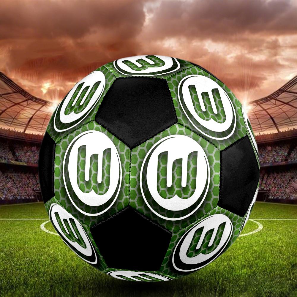 VfL Wolfsburg Indoor Soccer Ball Colorful Machine Stitched PVC Size 5 Team Training Competition Ready Durable High-Bounce Cool Sports Gift