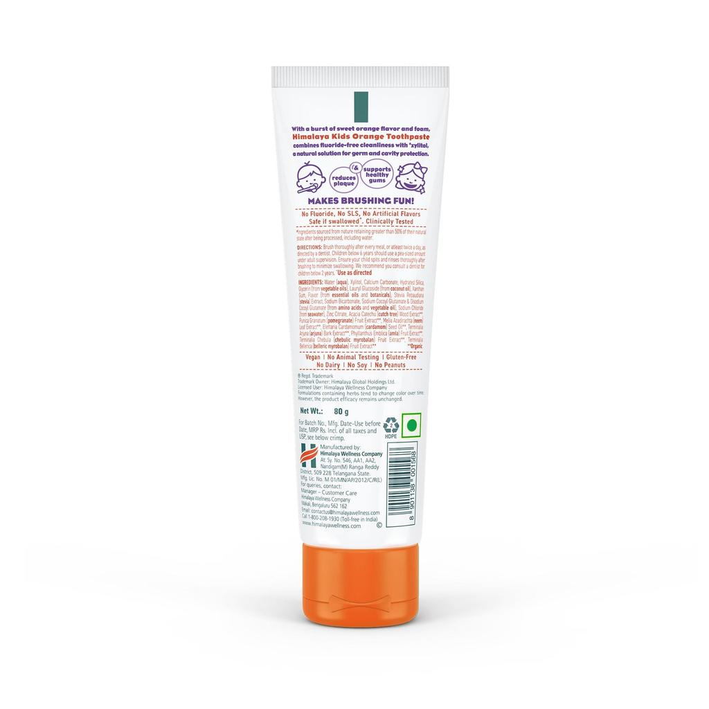 Himalaya Kids Orange Multi Action Toothpaste 80 Gm Pack of 1 For Cavity Protection & Healthy Gums
