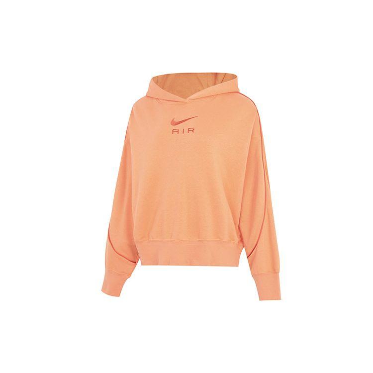 Nike Толстовка с капюшоном Wns Air Flc с вышитым логотипом, спортивная, повседневная, с длинным рукавом, женские толстовки с капюшоном, оранжевая DQ6916-871