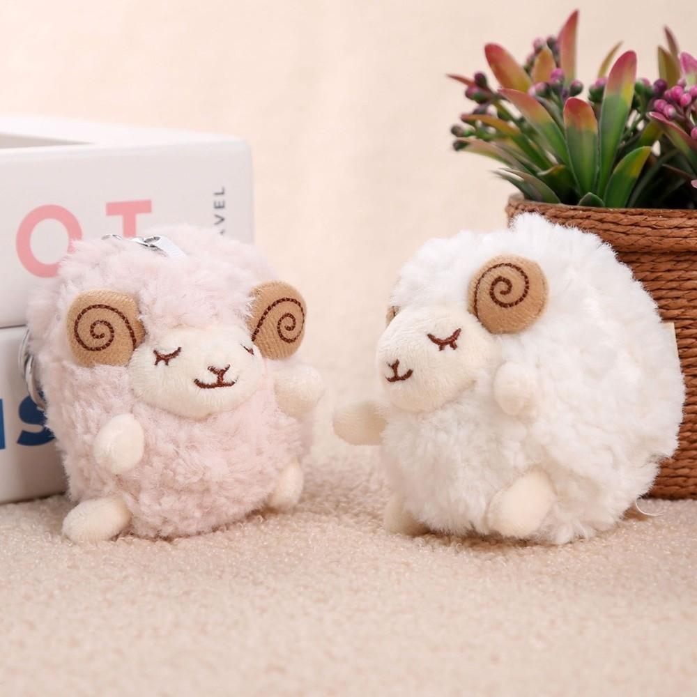 Cartoon Anime Style Lamb Keychain Plush Mini Size Sheep Backpack Charm For Car Decoration