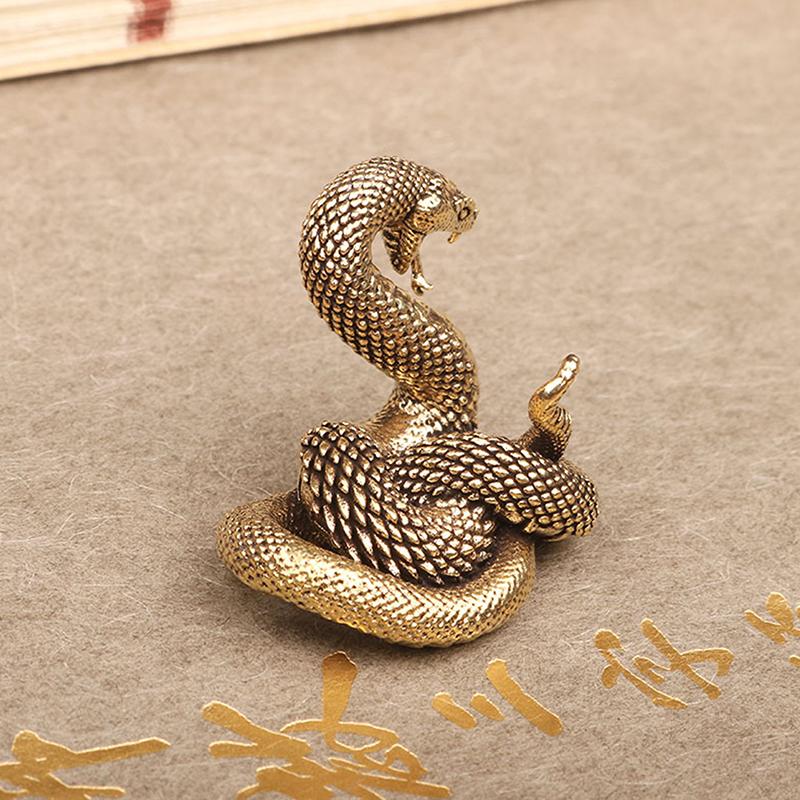 Vintage Copper Snake Ornament Decorations Tea Pet Antique Animal Boa Figurines Miniatures Home Decor Accessories For Living Room
