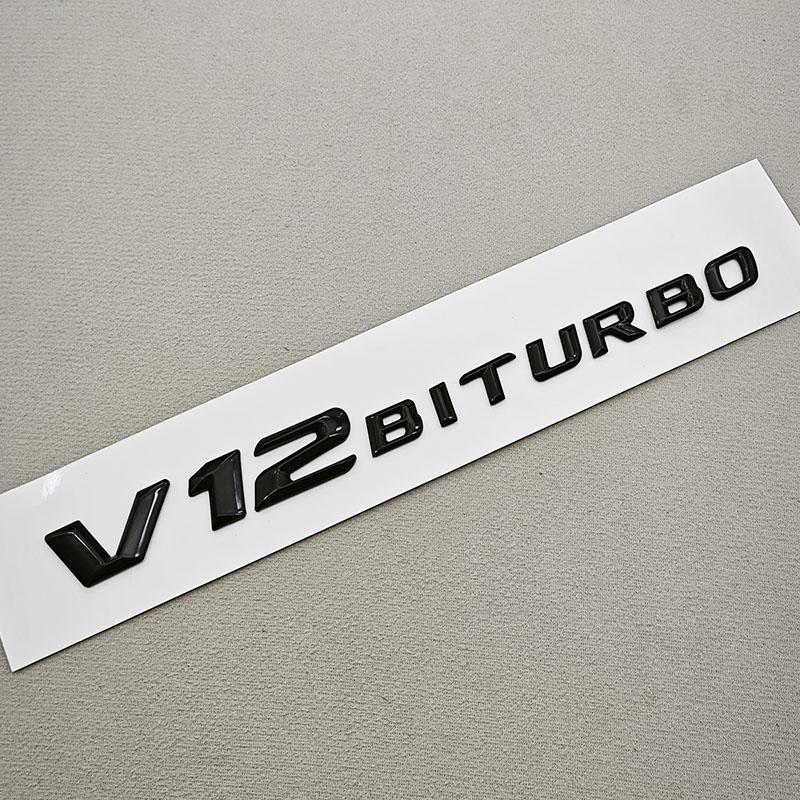 3D ABS Car Styling Logo V12 BITURBO Badge Side Fender Emblem Decal For Benz S680 GLS600 AMG S65 SL65 G63 G65 Accessory