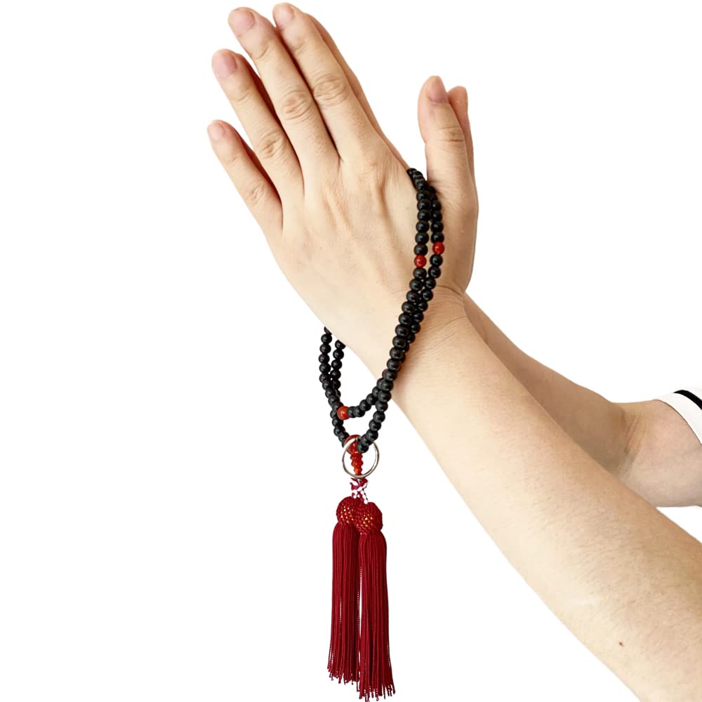 Myorenka Soto Zen Buddha Prayer Beads For Women Formal Prayer Beads Ebony Agate Tailored 8 Dimension Beast Bag Included Prayer Beads Zen Buddha