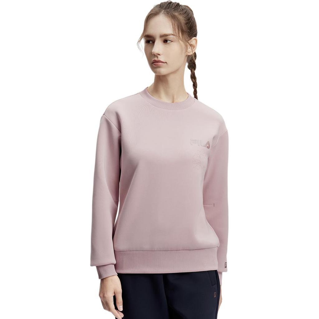 Fila Свитшот женский фитнес с принтом букв, пуловер, светло-пурпурный, красный A11W411209F-PK