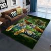Art Domineering Tiger 3D Print Carpets for Living Room Bedroom Decor Carpet Soft Flannel Home Bedside Floor Mat Play Area Rugs