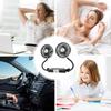 Автомобильный вентилятор для заднего сиденья с двумя головками, USB-вентилятором для автомобиля со светодиодной подсветкой, 3 скоростями и вращением на 360 градусов, регулируемым вентилятором с двумя головками и зажимом для