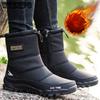Men's Winter Snow Boots with Warm and Fluffy Cotton Shoes Men's Waterproof and Non Slip Thick High Top Outdoor Boots