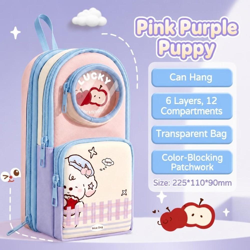 Backpack Shape Pen Bag Large Capacity Pencil Pouch Multifunctional Stationery Pouch Gift