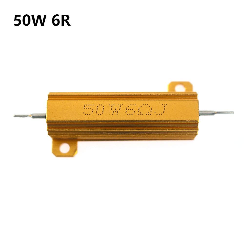1Pcs 50W RX24 Aluminum Power Resistor 0.1-10ohm Aluminum Shell Wirewound Load Resistor High Insulation Wirewound