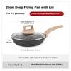 Carote Flat-Bottom Pan, Steak Griddle, Non-Stick Pan, Titanium Pan, for Induction Cooker, 20cm, with Lid, Black
