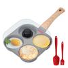 Сковорода для жарки яиц с антипригарным покрытием на 4 чашки, с откидной крышкой, алюминиевая яйцеварка для блинов с лопаткой и кисточкой, сковорода для приготовления гамбургеров и омлетов