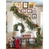 Christmas Garland 6FT Artificial Cedar Pine Garland Realistic Winter Greenery with Red Berries Garland for Christmas Party Xmas Table Mantle Wall Room