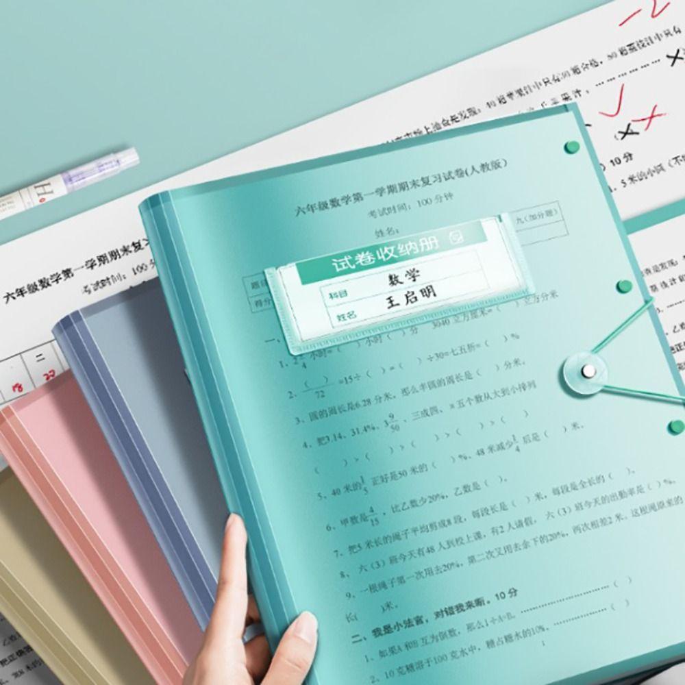 Waterproof File Folder Large Capacity Document Bag Translucent Color Test Paper Storage Bag