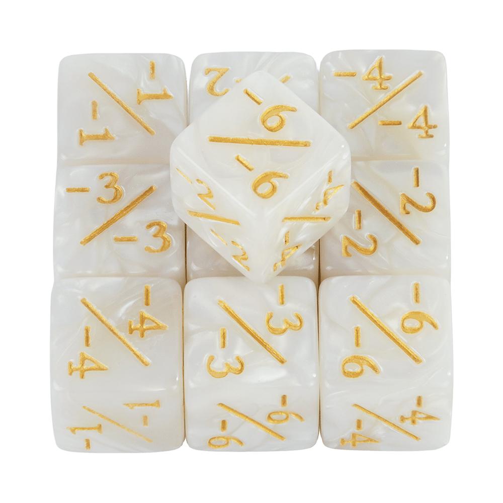Коллекция шестигранных кубиков D6 Фишки 1/1 и -1/-1 Коллекция из 10 кубиков для обучения математике Детские арифметические игрушки Аксессуары для карточных игр