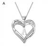 Dainty Initial Letters Necklace Heart Pendant Necklace Heart Necklace for Women Charm Necklace