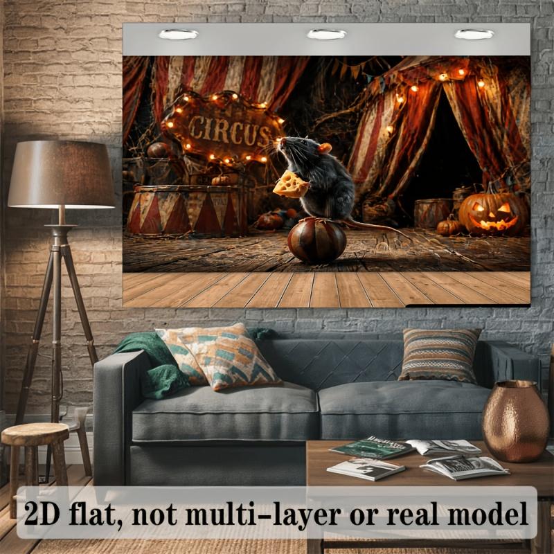 Flat Halloween-themed party banner background - Retro circusXY