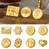 1PC Christmas Wax Seal Stamp Craft Supplies Gold Envelopes Elk Alloy Head Scrapbooking Cards
