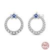100% 925 Silver Earrings For Women Colorful Zircon Star Butterfly Devil's Eye Pendants Earrings Elegant Party Jewelry