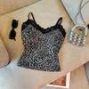 Lace Leopard Leopard Print Corset with Breast Pads Suspender Vest  Spring Summer