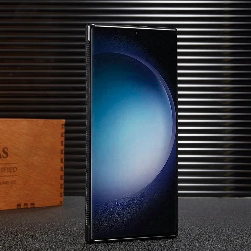 Кожаный минималистичный чехол для телефона Samsung Galaxy S24 S23 S22 Ultra Plus A05S A05 A15 A35 A55 A24 A34 A54 A14 A04 A13 Чехол-накладка