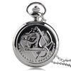 Pokemon Retro Silver Quartz Pocket Watch Men Fashion Japanese Anime Fullmetal Alchemist Necklace