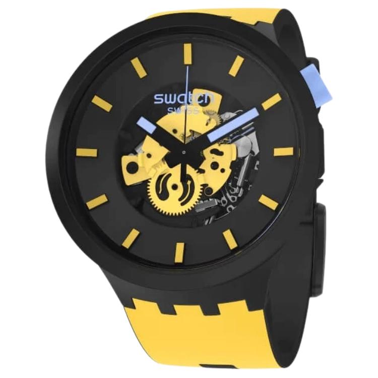 Swatch Унисекс 47мм Желтые часы SB03B109 SB03B109
