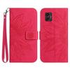 For Samsung Galaxy XCover7 Pro Case Sunflower Imprint Leather Wallet Phone Cover with Wrist Strap