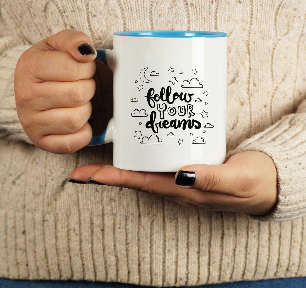 Inkdotpot 11 унций керамическая кофейная кружка Следуй за своими мечтами Вдохновляющие поощрения Мотивирующие цитаты Подарок для сотрудников, начальников, коллег